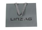 Glossy Gift Bag With Handles , Hot Stamping Ribbon Handle Paper Bags