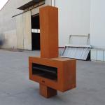 Rustic Red 1.3FT Corten 400mm Steel Wood Burning Outdoor Fireplace
