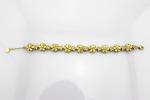 Gold Plated 925 Silver Link Flower Citrine Cubic Zircon Tennis Bracelet