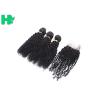 Buy cheap Peruvian Human Hair Kinky Curly Frontal Lace Closure With Bundles Double Weft from wholesalers