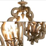 Dark wood farmhouse wood chandelier (WH-CI-12)