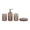 Buy cheap Round Shape Glass Bath Accessories Set Brown Color Golden Pump Head from wholesalers