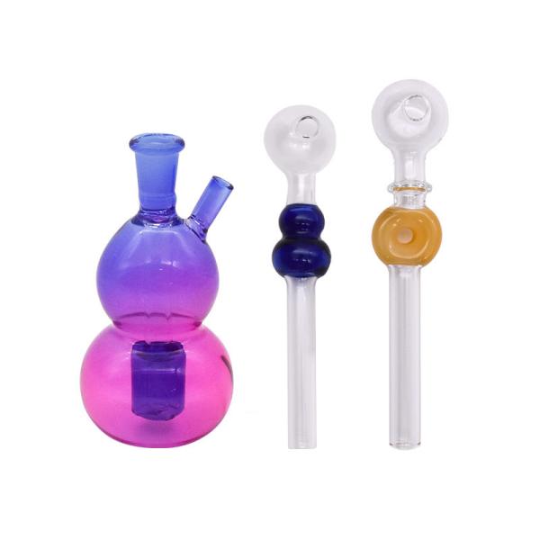 Buy cheap Borosilicate 150℃ Purple Gourd Shaped Glass Hookah Pipe from wholesalers
