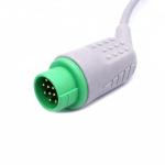 Medical Care Monitor Accessories Biolight ECG Cable 12 Pin 5 Leads Grabber End