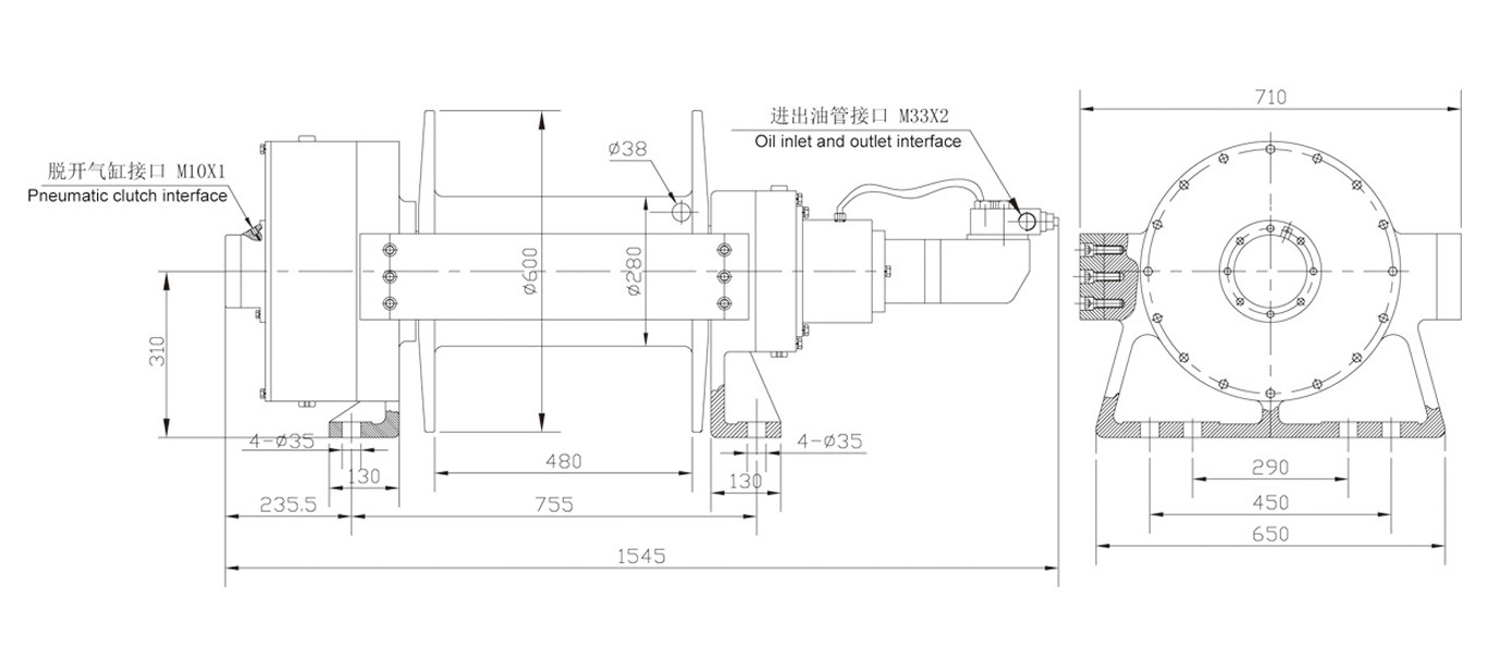 800KG Tractor 40 Tons Hydraulic Winch Bulldozer