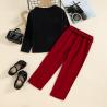 Buy cheap Children'S Outfit Sets Girls Solid Color Trousers Two Piece Worsted from wholesalers