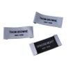 Buy cheap Recyclable Clothing Woven Labels White Black Satin Surface Crochet from wholesalers