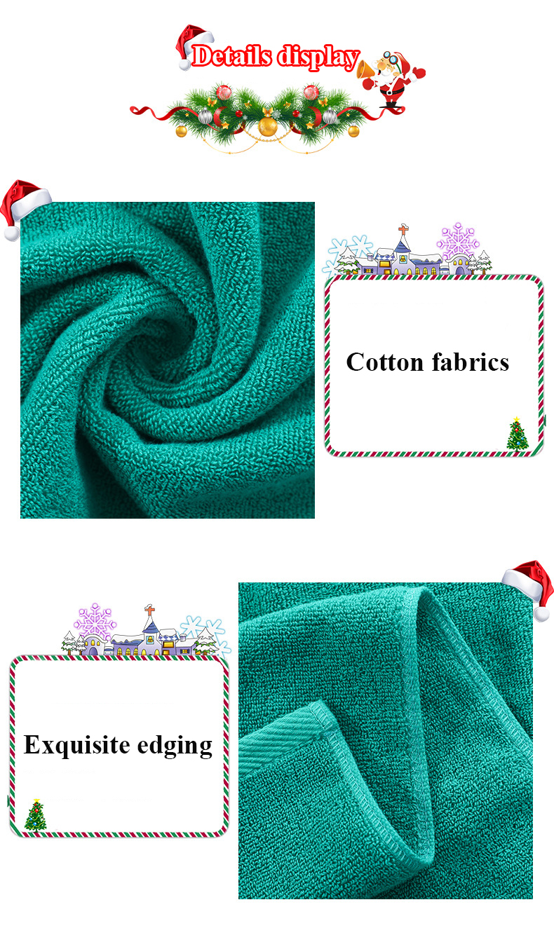 Christmas Embroidered Hand Towel Set 100% Cotton Bath Towels in Gift Box for Everyone