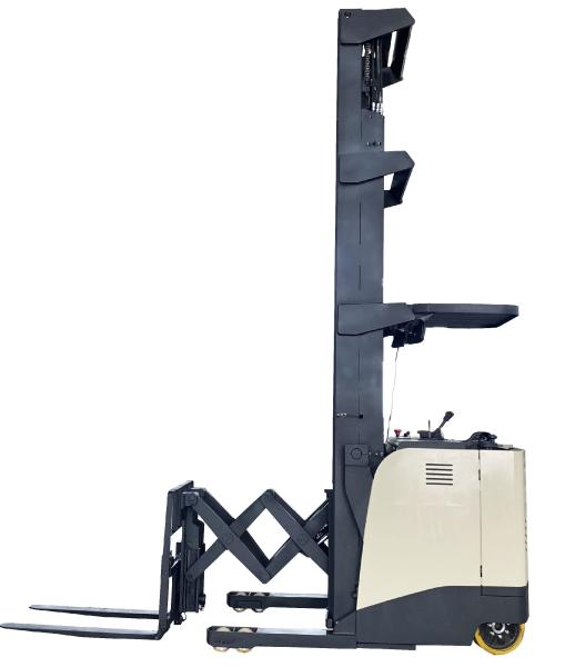 Buy cheap AC Scissors Type Electric Reach Stacker Double Extension Position Double Reach Lift Truck Front Wheel 267*114mm from wholesalers