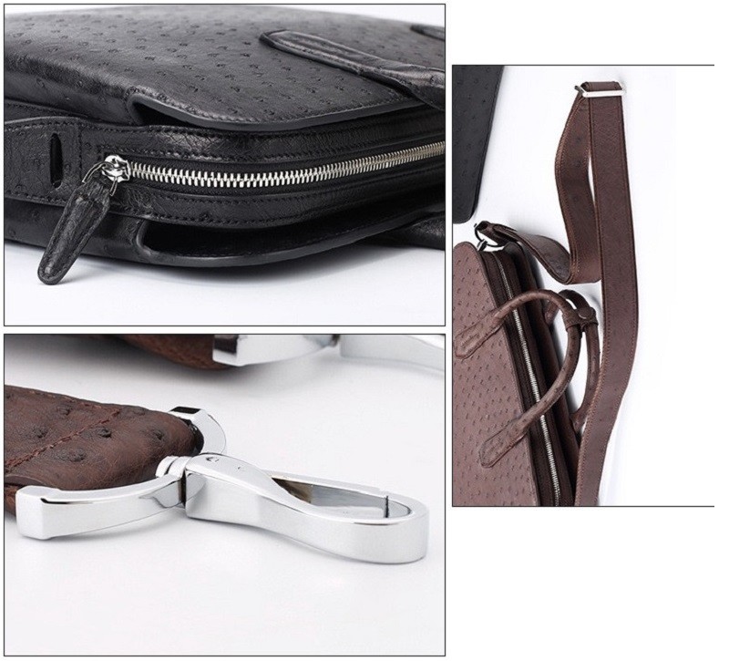 Ostrich Leather Laptop Bag