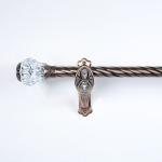 Iron Curtain Twist Rods Sets With Crystal Caps Curtain Finials And Brackets