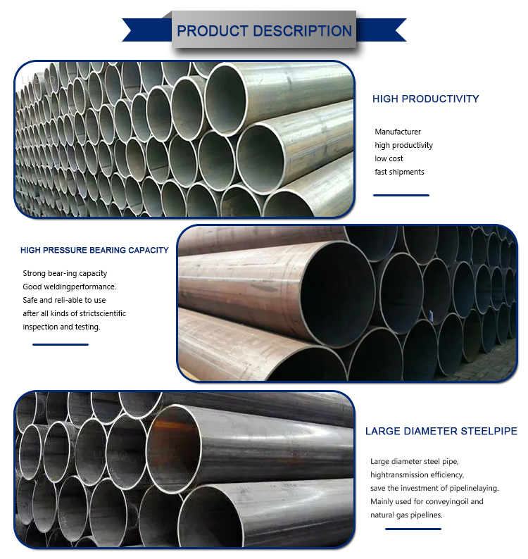 20mm Thick Wall Pipeline Carton Steel Straight Seam Welded Pipe with Non-oiled Surface and Tolerance of ±1%