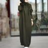 Buy cheap Solid Color of Long Style Set Islamic Clothing Autumn Winter Hooded Coat for Abaya Women Muslim Dress and Lady Hoodies Coat from wholesalers