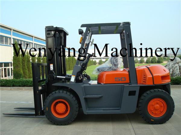 Buy cheap Orange Black 5 Ton Diesel Forklift With ISUZU Engine 6BG1 EPA Approved from wholesalers