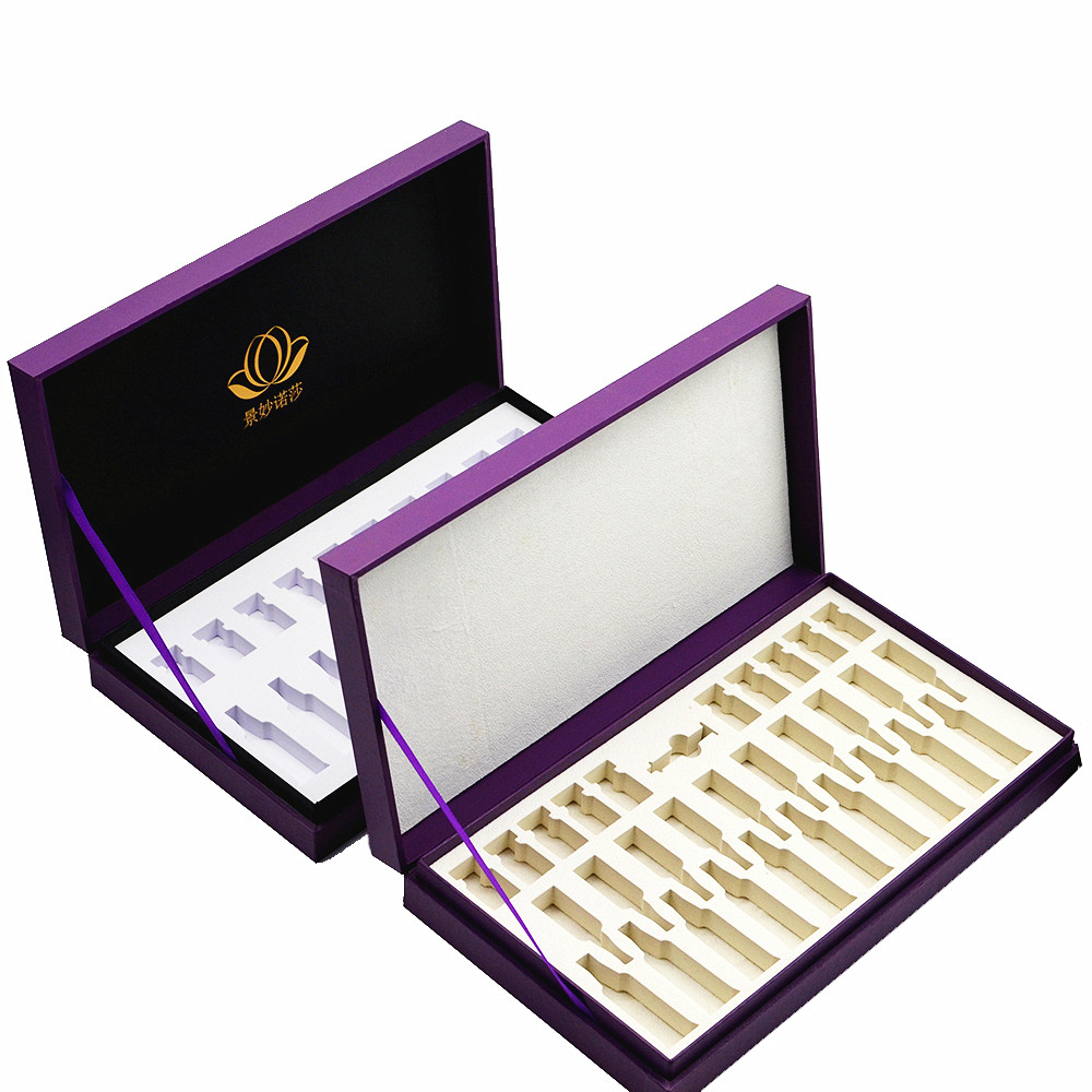 Outer Makeup Cosmetic Packaging Boxes CCNB Wooden Hinged Kit Skincare Beauty With Ribbon Strap