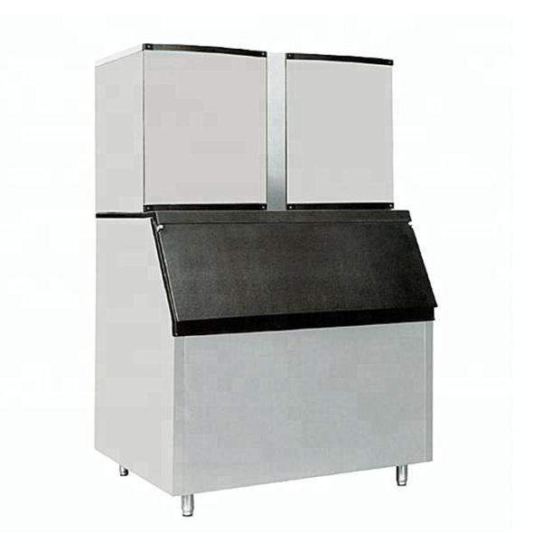 Commercial 800kg/day Ice Maker Machine, Stainless Steel Ice Making Ice Storage