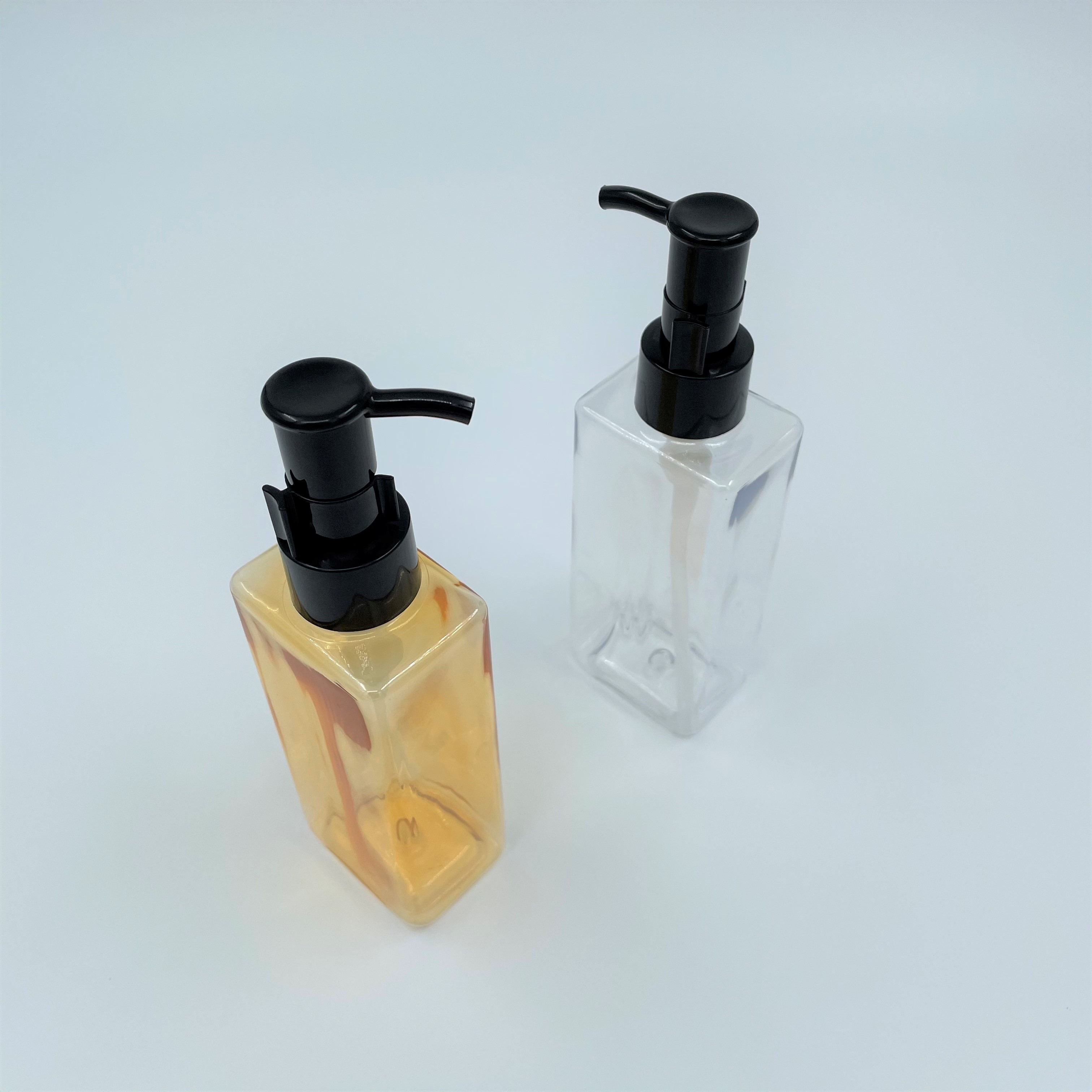 Coated Shampoo Square Plastic Lotion Bottles 150ml With PP Pump