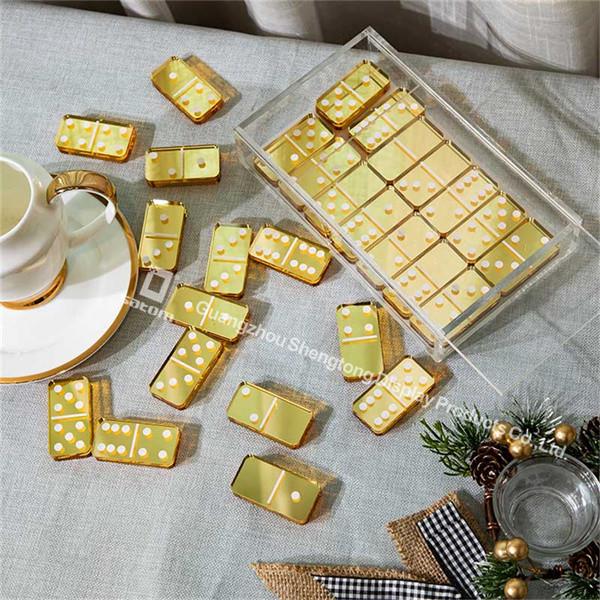Buy cheap Luxury Mirror Deluxe Gold Acrylic Dominoes Set from wholesalers