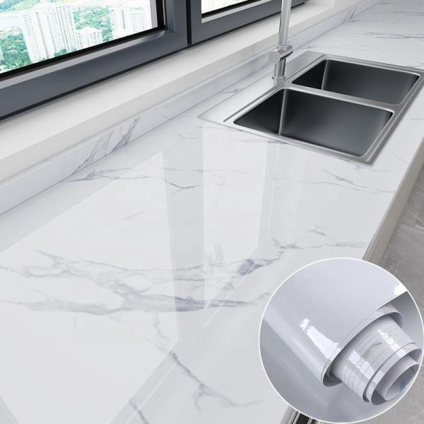 Buy cheap ECO White Marble Effect Wallpaper 10m Waterproof Oil Proof Wallpaper from wholesalers
