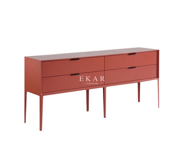 Buy cheap Modern Red Color Buffet Cabinet Sideboard With 4 Drawers from wholesalers