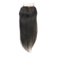 Buy cheap Smooth Long Human Hair Lace Closure / Silk Base Closure Weave Double Weft product