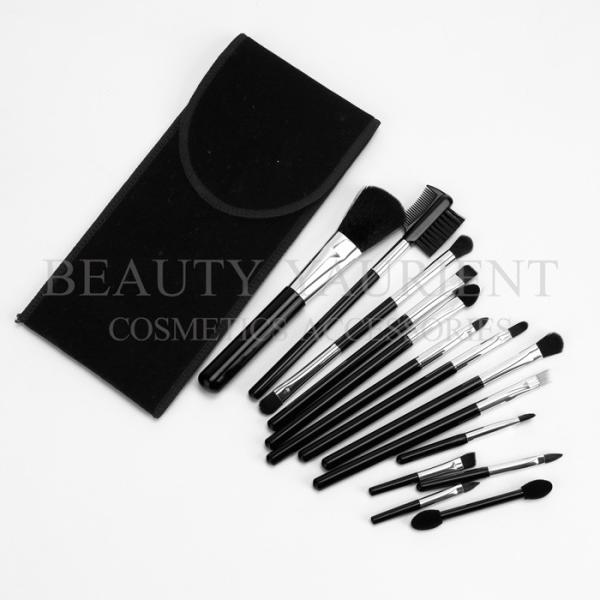 Buy cheap Portable Travel Mini Makeup Brush Set 14pcs Black Handle Vegan Makeup Brushes from wholesalers