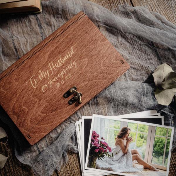 Wooden Photo Album Box Wedding Picture Box for Wedding/Photography/Company