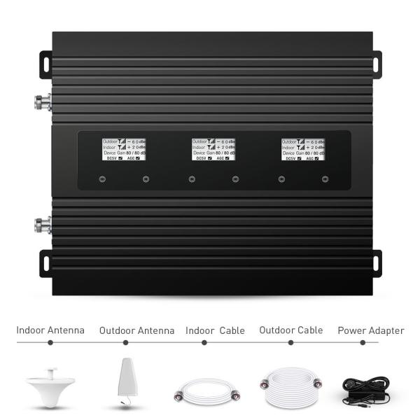 Buy cheap 80dB Gain Multi Band Cell Phone Signal Booster 800MHz 900MHz 1800MHz from wholesalers
