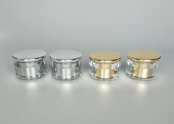 Buy cheap Silver / Golden Cosmetic Cream Jar , Empty Acrylic Round Cream Jar from wholesalers