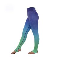 Buy cheap Wear Resistant Yoga Wear Clothing Ladies Yoga Pants Blue Fade To Green Color product