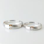 Simple Special Drawing Process 18K Gold 10g Wedding Pair Rings