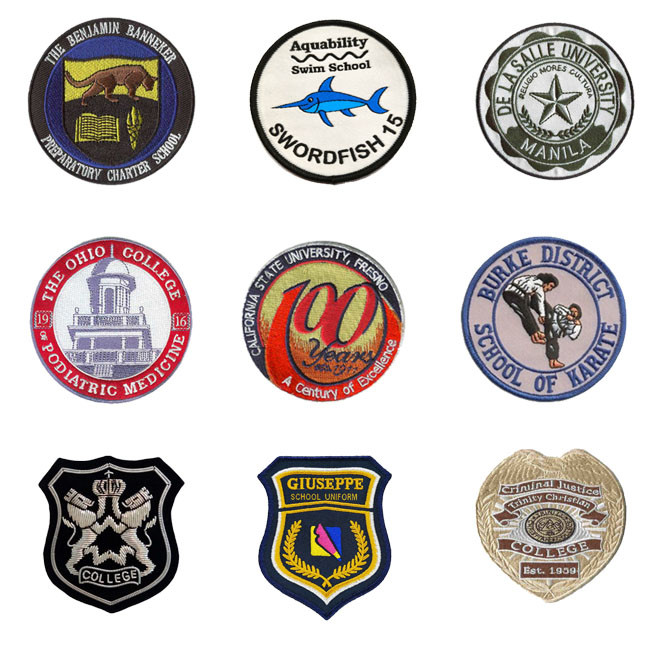 Pantone color School Uniform Logo Patches