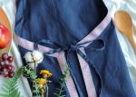 Blue Ethnic Style Kitchen Cooking Apron , Womens Cooking Apron With White Pocket