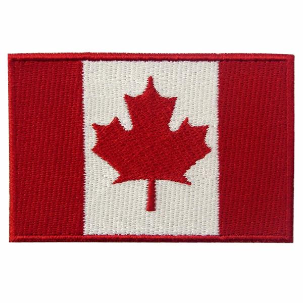 Buy cheap Canda Sew On Iron On Flag Patches Embroidery , Washable 3D Clothing Brand Patches from wholesalers