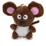 Brown Filling Cotton Doll Key Chain Big Ear Miqi Mouse Plush Cloth Material OEM