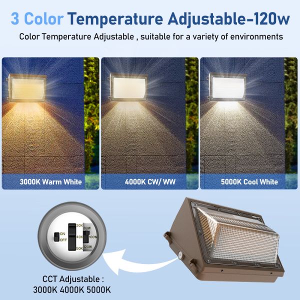Motion Sensor LED Wall Pack Light 120W IP65 Outdoor Waterproof
