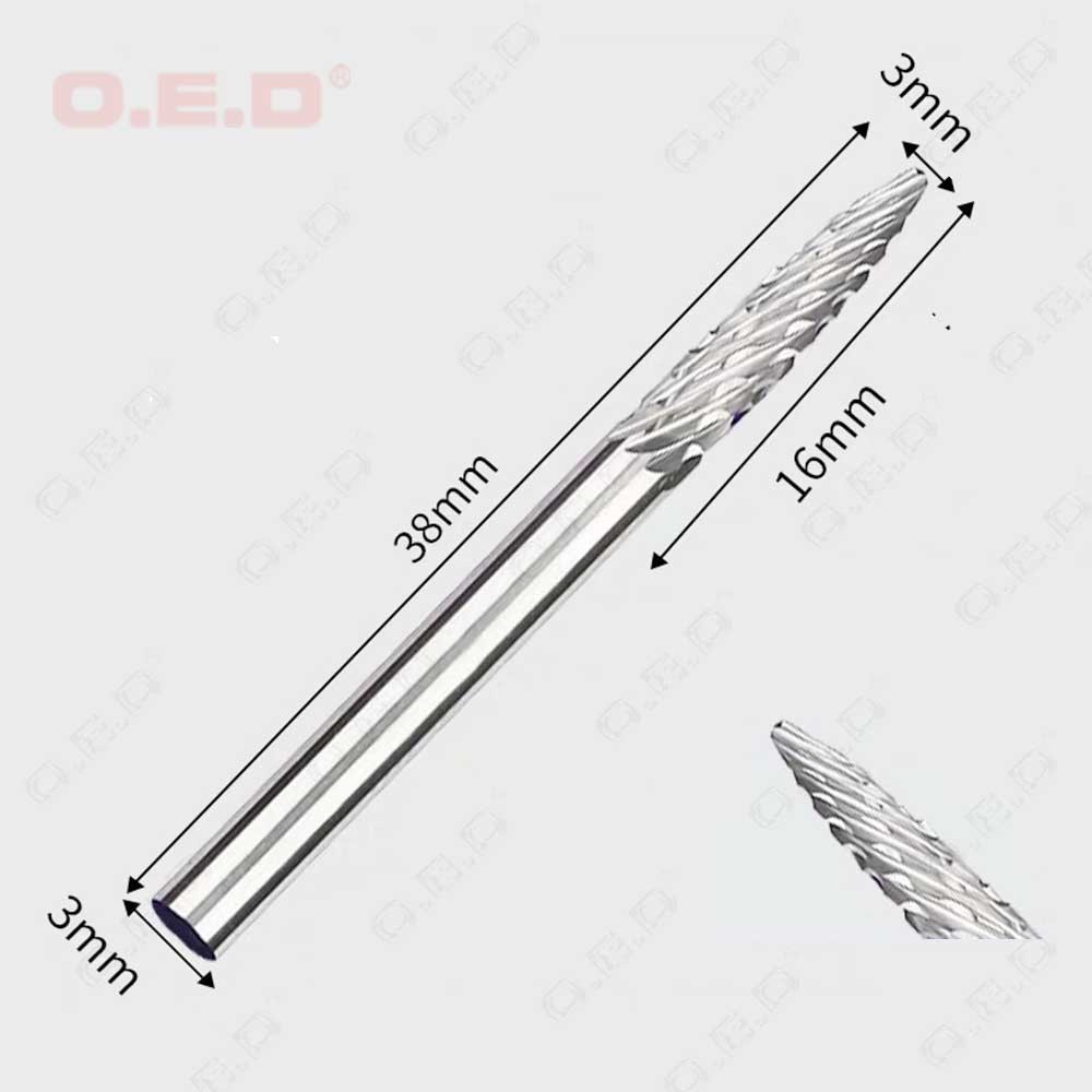 K20 Tungsten Carbide Rotary Bur Drill Bit Engraving Cutter 3mm Shank Grinding Head