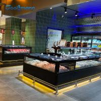 Buy cheap Food Supermarket Island Freezer 1050L Automatic Defrost Sliding Flat Glass product