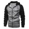 Buy cheap Autumn and winter new coat color contrast zipper cardigan plus velvet hoodie men's large size casual hooded men's from wholesalers
