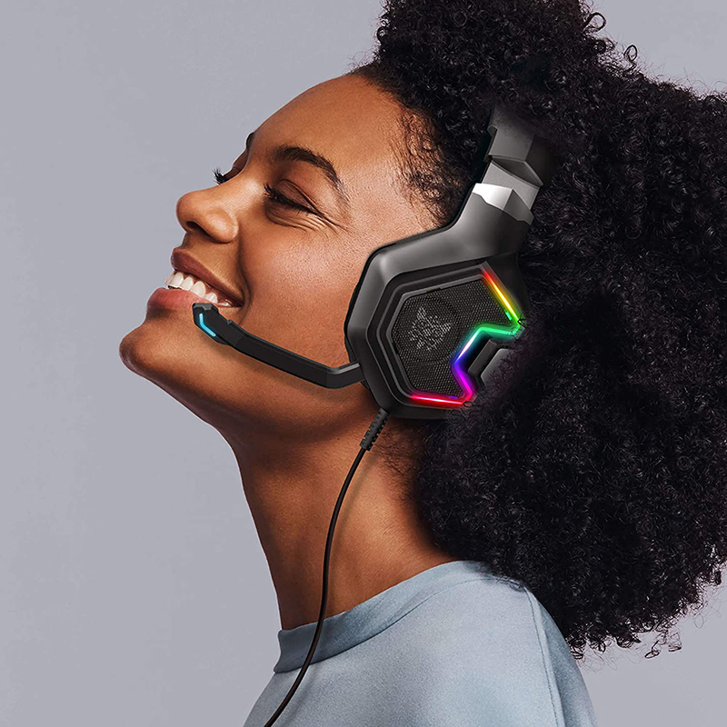 Bengoo G9000 Stereo Wired Over Ear Gaming Headset With RGB Light For PC PS5