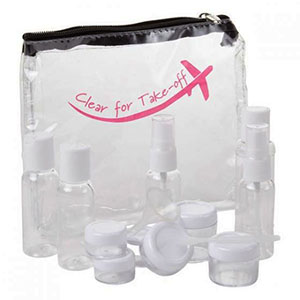 tsa approved toiletry bag, toiletry bag for women, tsa toiletry bag, travel bottles, Miamica