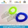 Buy cheap Plastic Green/Blue Wrist Coil Keychain W/Transparent Whistle for Alerting from wholesalers