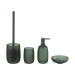 Glass Bathroom Accessories Set Frosted Green Color With Round Shape Frosted