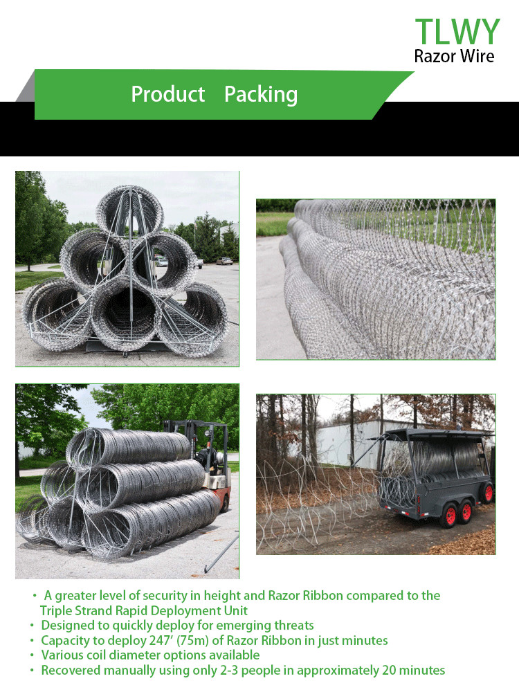 High Tensile Concertina Razor Wire CBT-65 With Single Coil