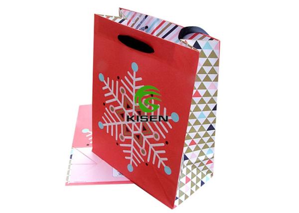 Buy cheap Christmas Art Paper Retail Shop Bags For Gifts Customized Color / Logo from wholesalers