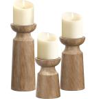 Home Wooden Candle Holder Craft Decor Statue Cute Handmade Wooden Figurines