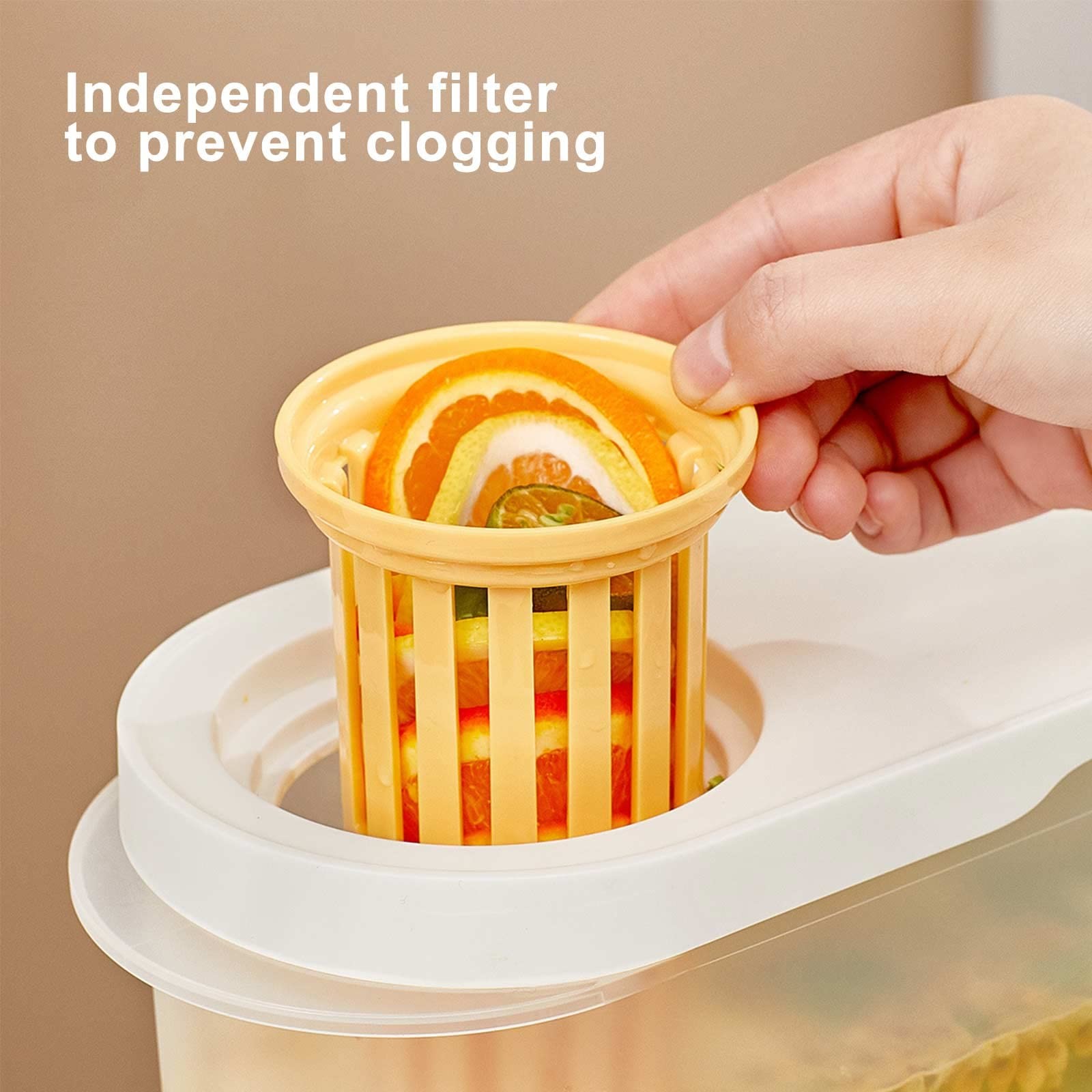 3.9L Cold Kettle with Faucet Large Capacity Double Filtration Space Save Drink Dispenser Water Jug Cold Water Pitcher