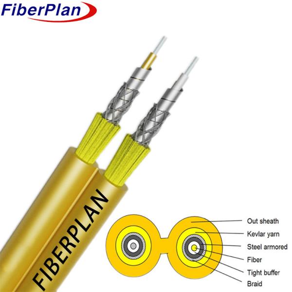 Buy cheap Duplex Zipcord Steel Braiding Armored Indoor Fiber Cable GJFJBV from wholesalers