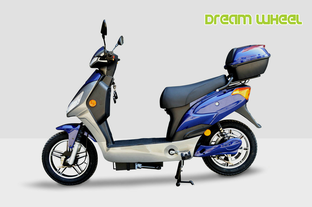 25km/h Battery Operated Electric Scooter Pedal Assist 16" X 3.0 Tire Drum Brake