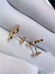 Logo Earrings in 18K Yellow Gold with Dropping Pearl Fashion Lady Jewelry Global